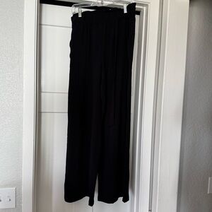 Black Wide Leg Pants with Paper Bag Waist